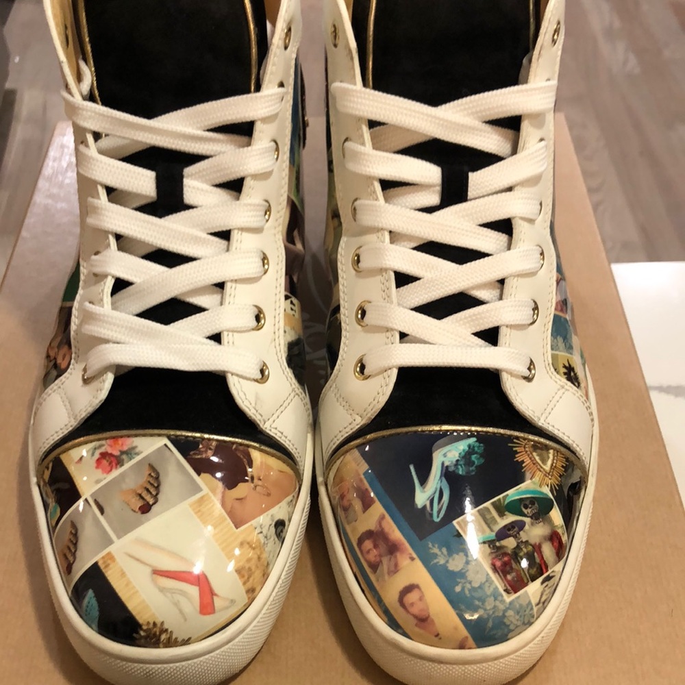 Christian Louboutin Louis Orlato Flat Patent Collage Size 45